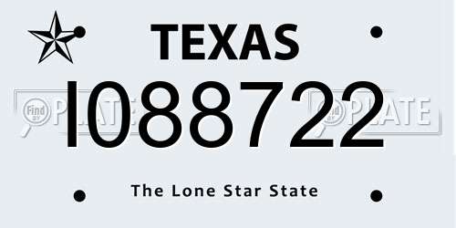 I088722 Texas License Plate