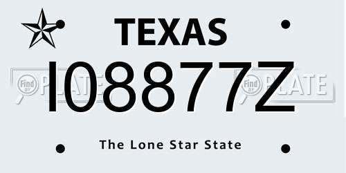 I08877Z Texas License Plate