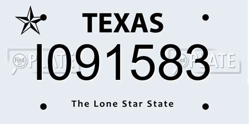I091583 Texas License Plate