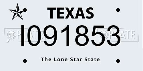 I091853 Texas License Plate