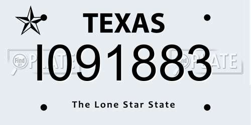 I091883 Texas License Plate