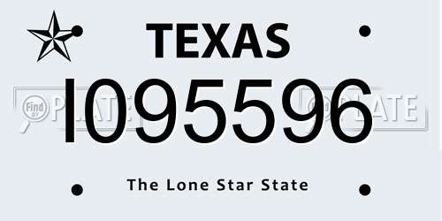 I095596 Texas License Plate
