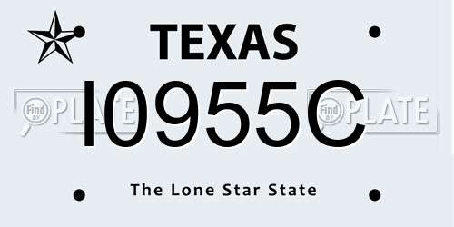 I0955C Texas License Plate