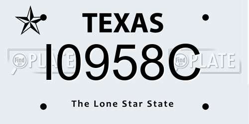 I0958C Texas License Plate