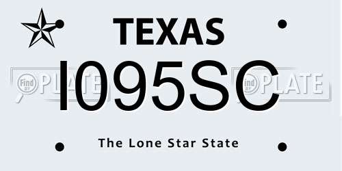 I095SC Texas License Plate