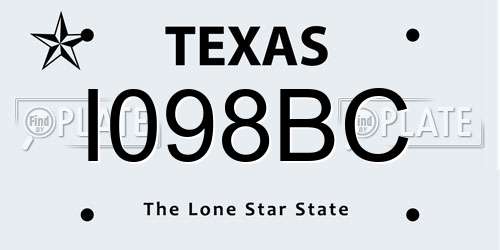 I098BC Texas License Plate