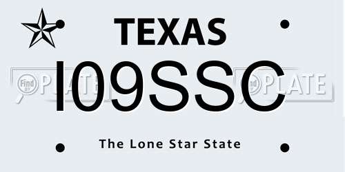 I09SSC Texas License Plate