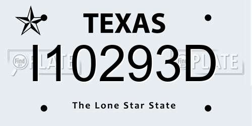 I10293D Texas License Plate