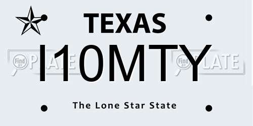 I10MTY Texas License Plate