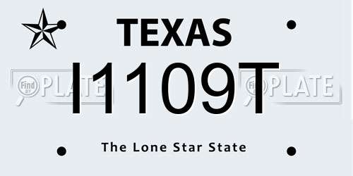 I1109T Texas License Plate