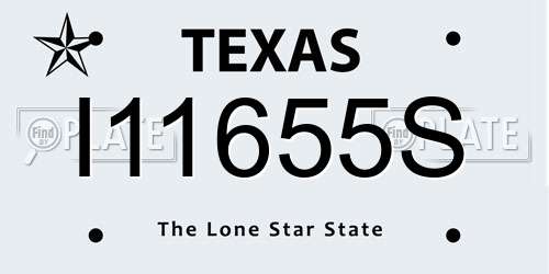 I11655S Texas License Plate