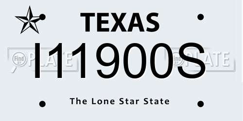 I11900S Texas License Plate