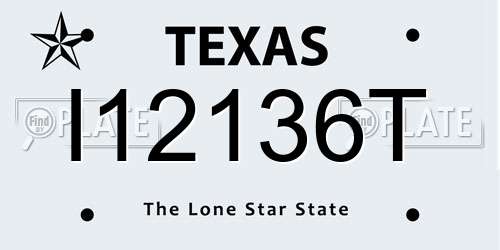 I12136T Texas License Plate