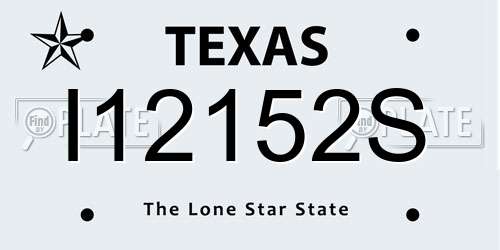 I12152S Texas License Plate