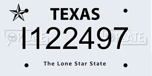 I122497 Texas License Plate