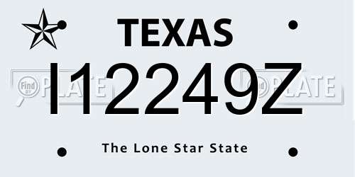 I12249Z Texas License Plate