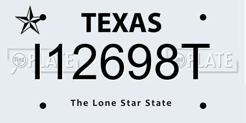 I12698T Texas License Plate