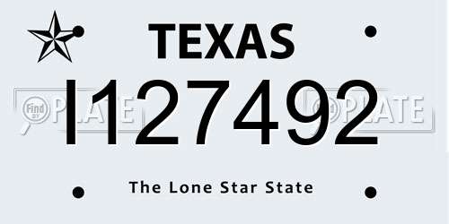I127492 Texas License Plate