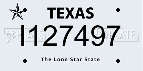 I127497 Texas License Plate