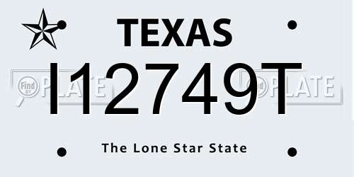 I12749T Texas License Plate