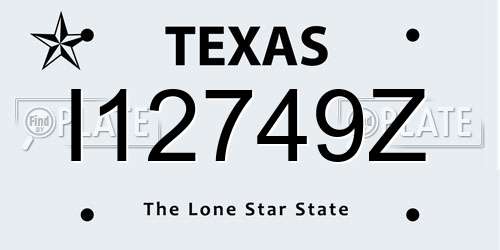 I12749Z Texas License Plate