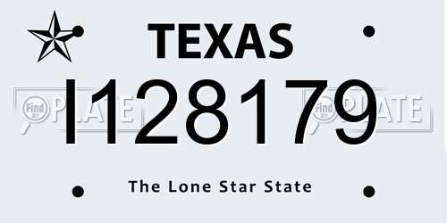 I128179 Texas License Plate