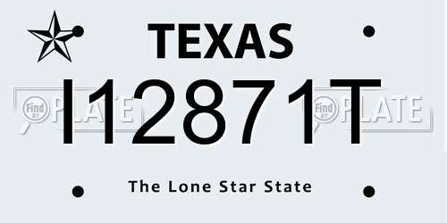 I12871T Texas License Plate