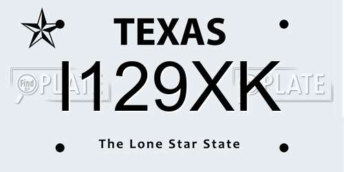 I129XK Texas License Plate