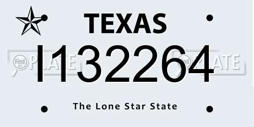 I132264 Texas License Plate