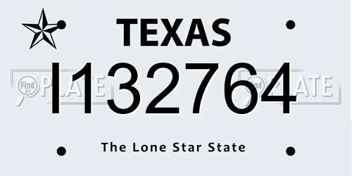 I132764 Texas License Plate
