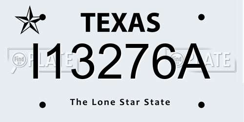 I13276A Texas License Plate