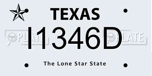I1346D Texas License Plate