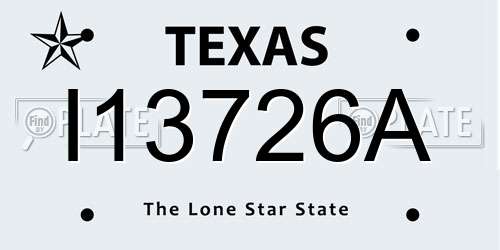 I13726A Texas License Plate