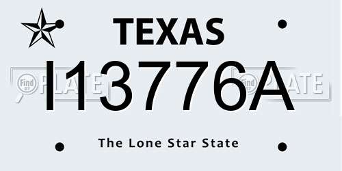 I13776A Texas License Plate