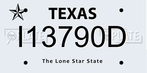 I13790D Texas License Plate