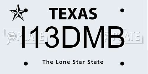 I13DMB Texas License Plate