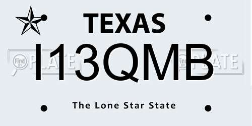 I13QMB Texas License Plate