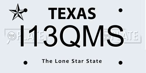 I13QMS Texas License Plate