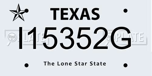 I15352G Texas License Plate