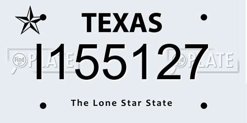 I155127 Texas License Plate
