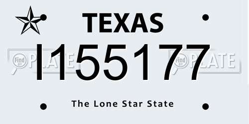 I155177 Texas License Plate