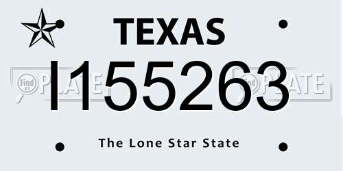 I155263 Texas License Plate