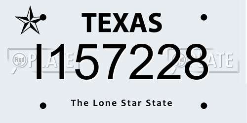 I157228 Texas License Plate
