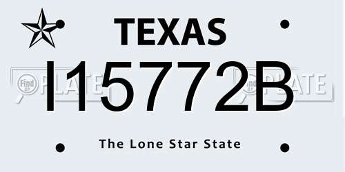 I15772B Texas License Plate
