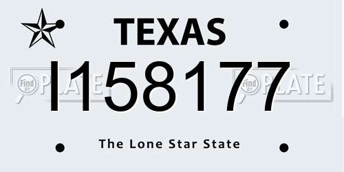 I158177 Texas License Plate