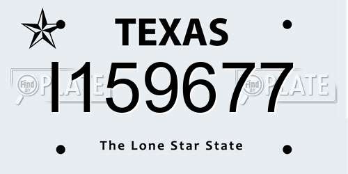 I159677 Texas License Plate