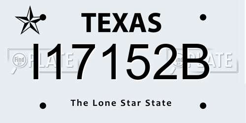 I17152B Texas License Plate