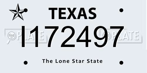 I172497 Texas License Plate