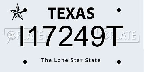I17249T Texas License Plate