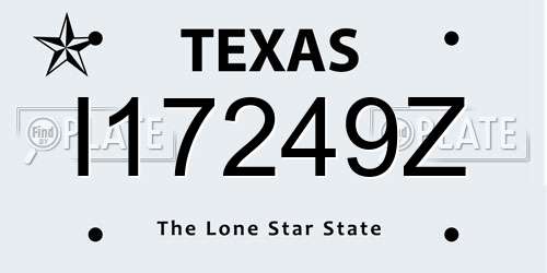 I17249Z Texas License Plate